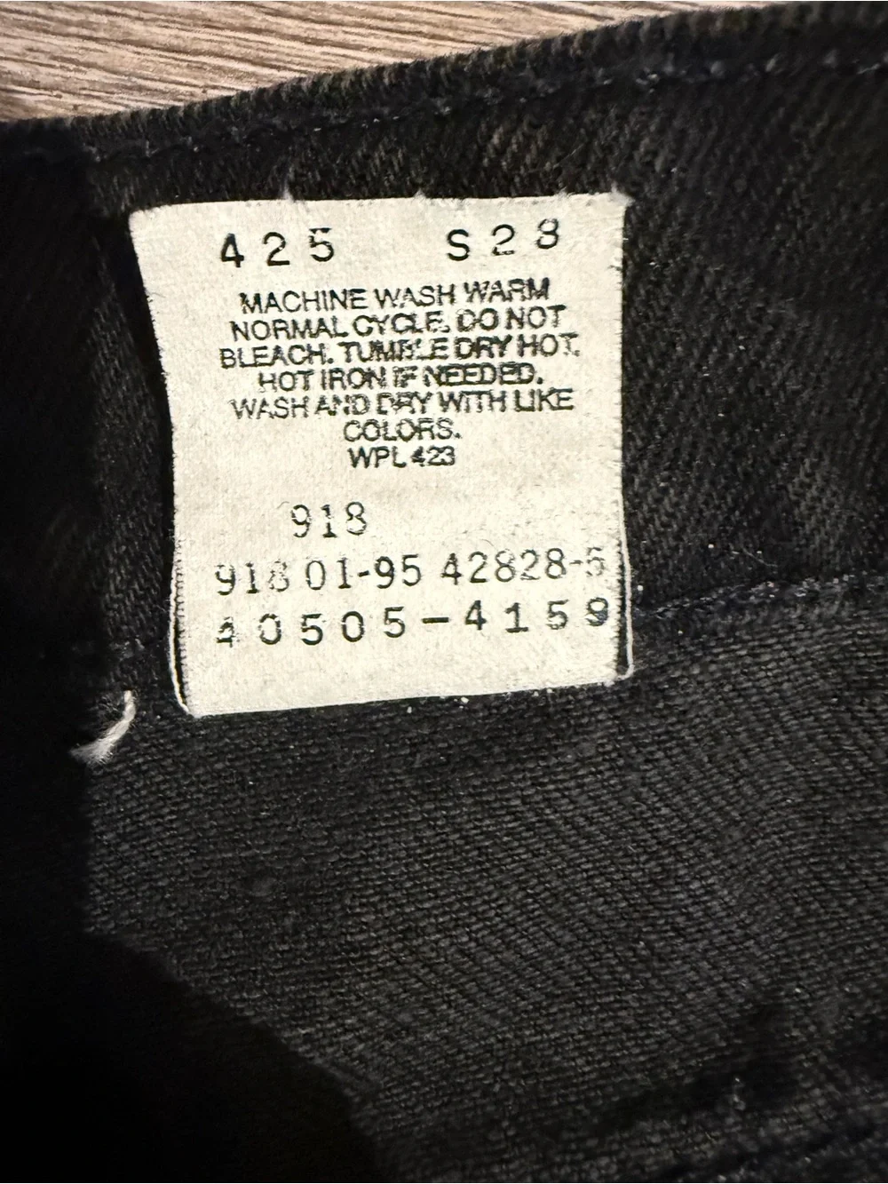 RARE Vintage 90’s 505 Levi's  Distressed Black Straight Leg Jeans